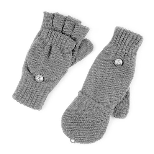 Icing Womens Gray Knit Convertible Gloves