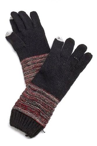 Hand Knitted Winter Warmer Gloves Set - BLACK
