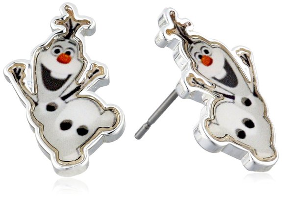 Disney Girls' "Frozen" Silver-Plated Olaf Stud Earrings