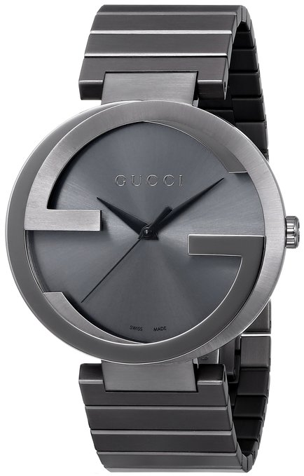Gucci Men's YA133210 Gucci Interlocking Collection Analog Display Swiss Quartz Grey Watch