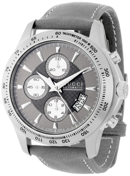 Gucci Men's YA126241 "G-Timeless" Anthracite Diamond Pattern Dial Watch