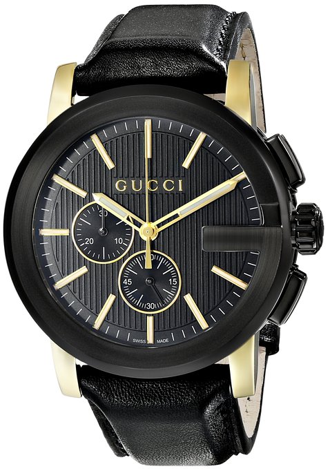 Gucci Men's YA101203 Gucci G - Chrono Collection Analog Display Swiss Quartz Black Watch