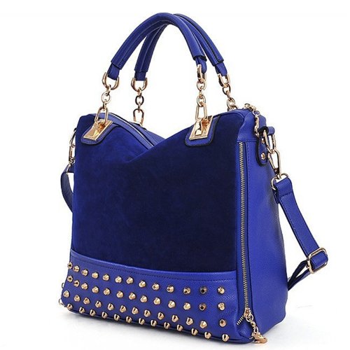 Elegant Women's Leather Handbag Shoulder Bag Messenger Bag (Blue)