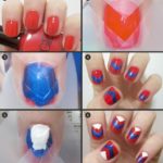 multi colored step by step nail art