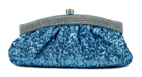 blue shiny handbag