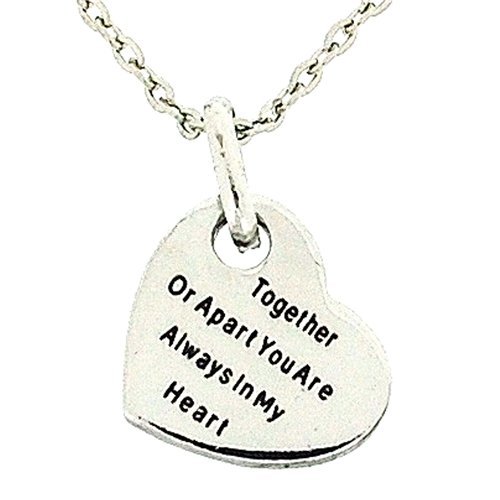 Toc 'Together or Apart You Are Always In My Heart' Love Heart Pendant + Chain