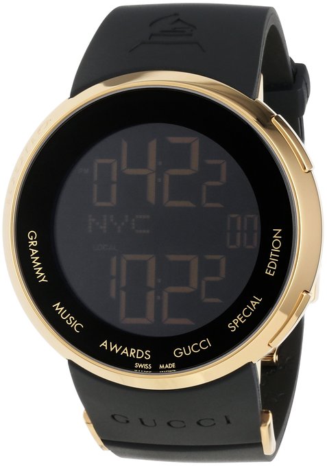 Gucci Men's YA114215 I-Gucci Digital GRAMMY Special Edition Black Watch