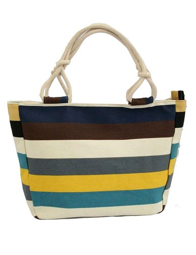 Moonar Canvas Shoulder Bags Totes Handbags Stripes, Shopping Bags for Women