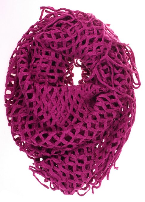 Dry77 Knitted Fishnet Chain Loop Eternity Infinity Scarf
