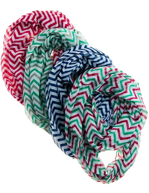 Cotton Cantina 4 Pack Soft Chevron Infinity Scarf