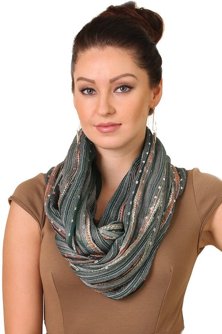 Women's Festival Bliss Shimmer Infinity Circle Fashion Loop Scarf (5 Colors)