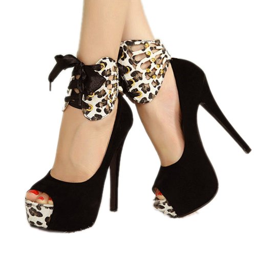 Ladies Women High Heels Pumps Stiletto Platform Peep Toe Sandal Waterproof Shoes