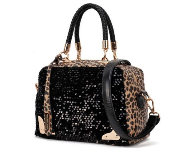 Best Seller! 2013 Casual Women's Handbag Leopard Print Paillette Bag Shoulder Bag Handbag Messenger Bag Women's Handbag