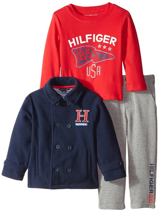 Tommy Hilfiger Little Boys' Navy Jacket with Tee and Pants